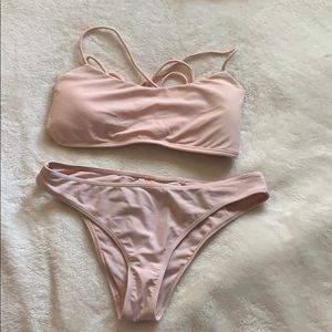 Pale Pink Forever 21 swim suit set